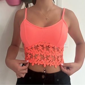 Lace Trim Crop Top